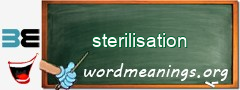 WordMeaning blackboard for sterilisation